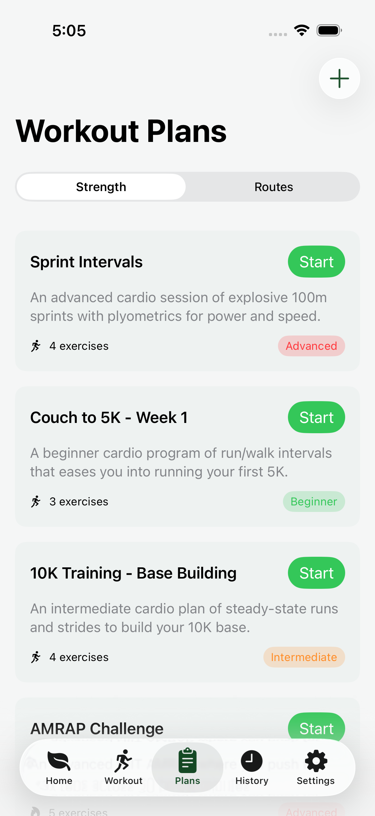 AI-powered training plans and structured workouts